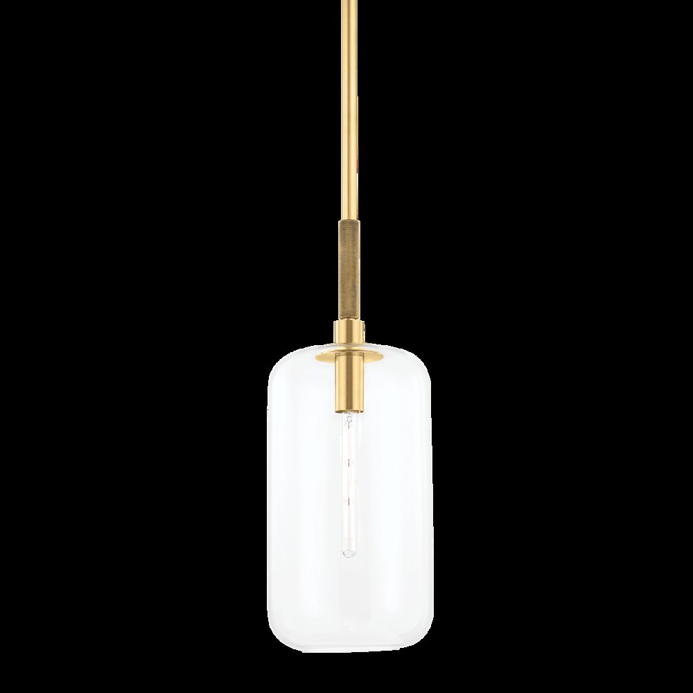 Lenox Hill Pendant, Aged Brass. Picture 1