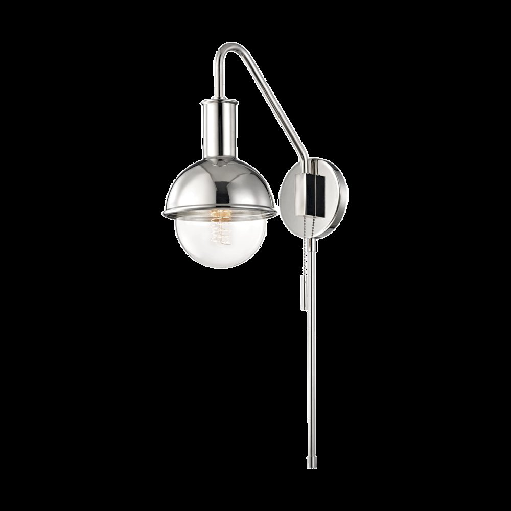 Riley Plug-In Sconce, Polished Nickel. Picture 1