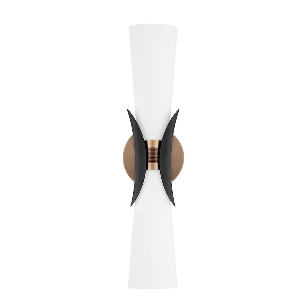 Muncie Wall Sconce, Patina Brass. Picture 1