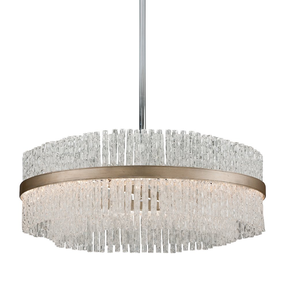 Chime Chandelier, Silver Leaf. Picture 1