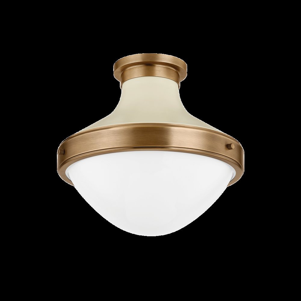 Maxton Flush Mount, Patina Brass. Picture 1