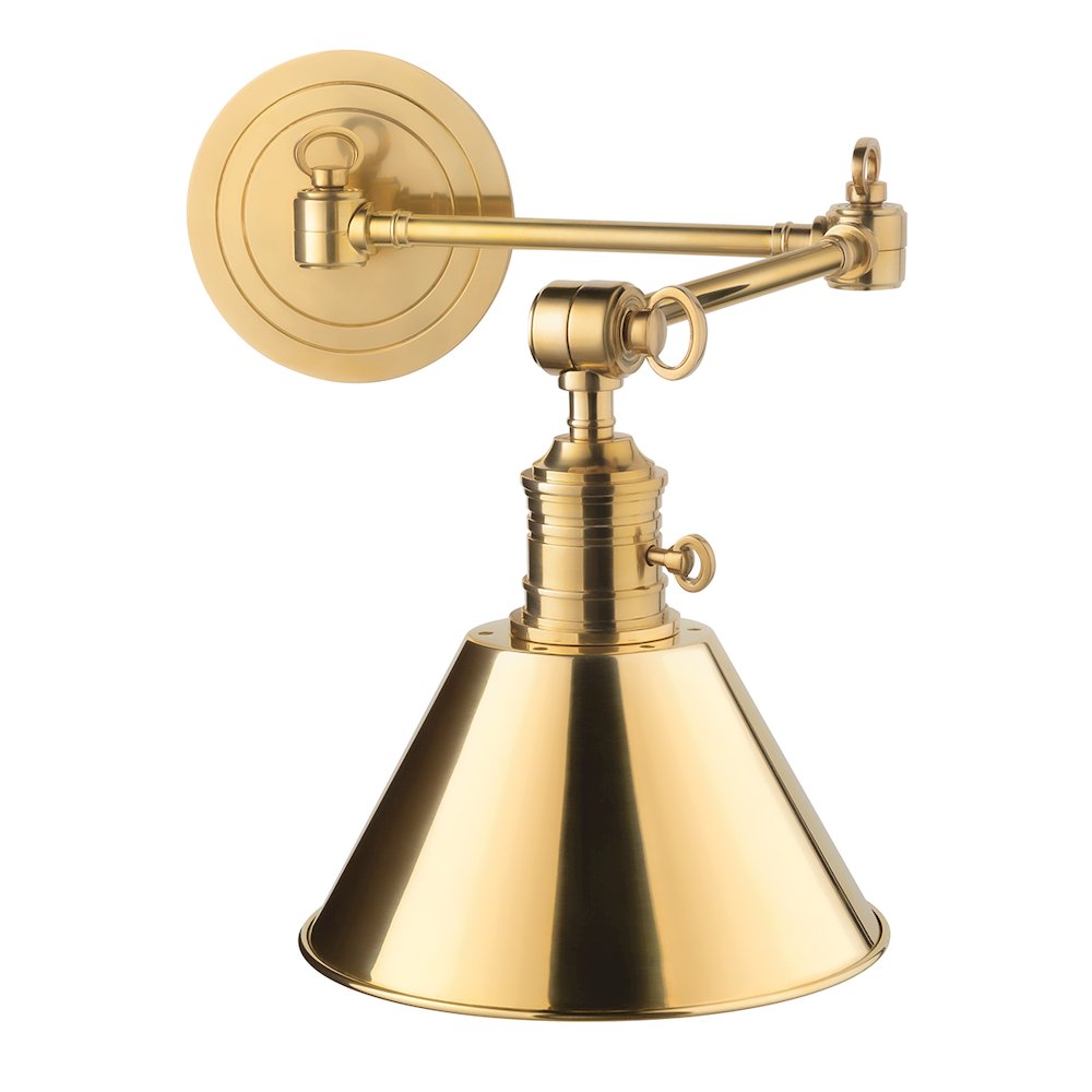 Garden City Wall Sconce, Aged Brass. Picture 1