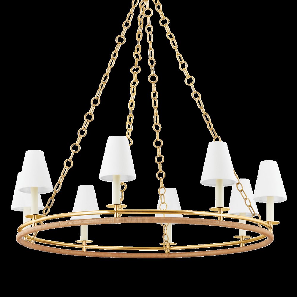 Swanton Chandelier, Aged Brass. Picture 1
