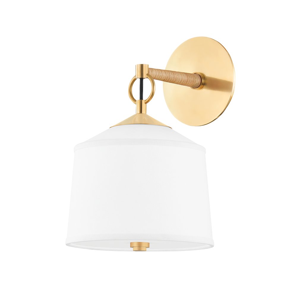 White Plains Wall Sconce, Aged Brass. Picture 1