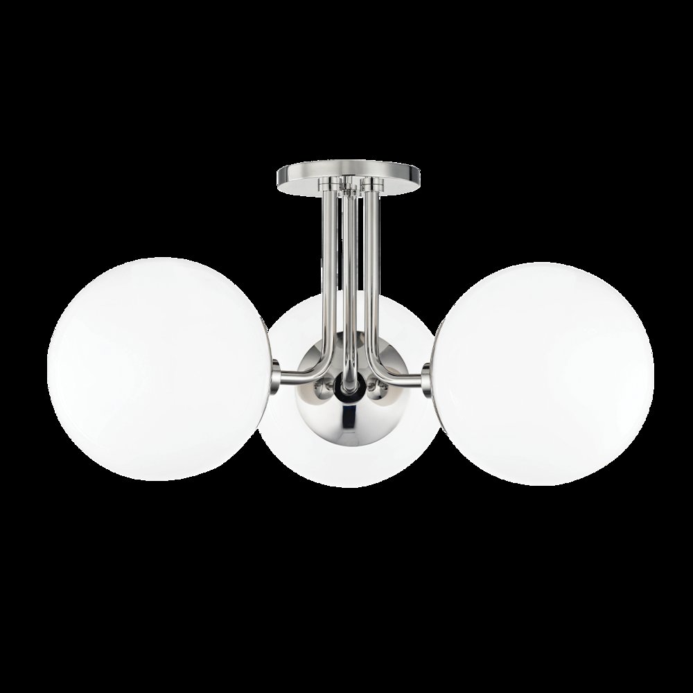 Stella Semi Flush, Polished Nickel. Picture 1