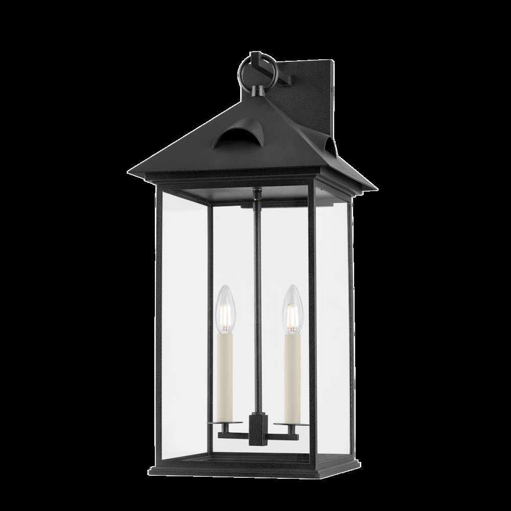 Corning Exterior Wall Sconce, Forged Iron. Picture 1