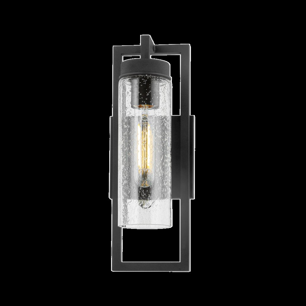 Chester Exterior Wall Sconce, Texture Black. Picture 1