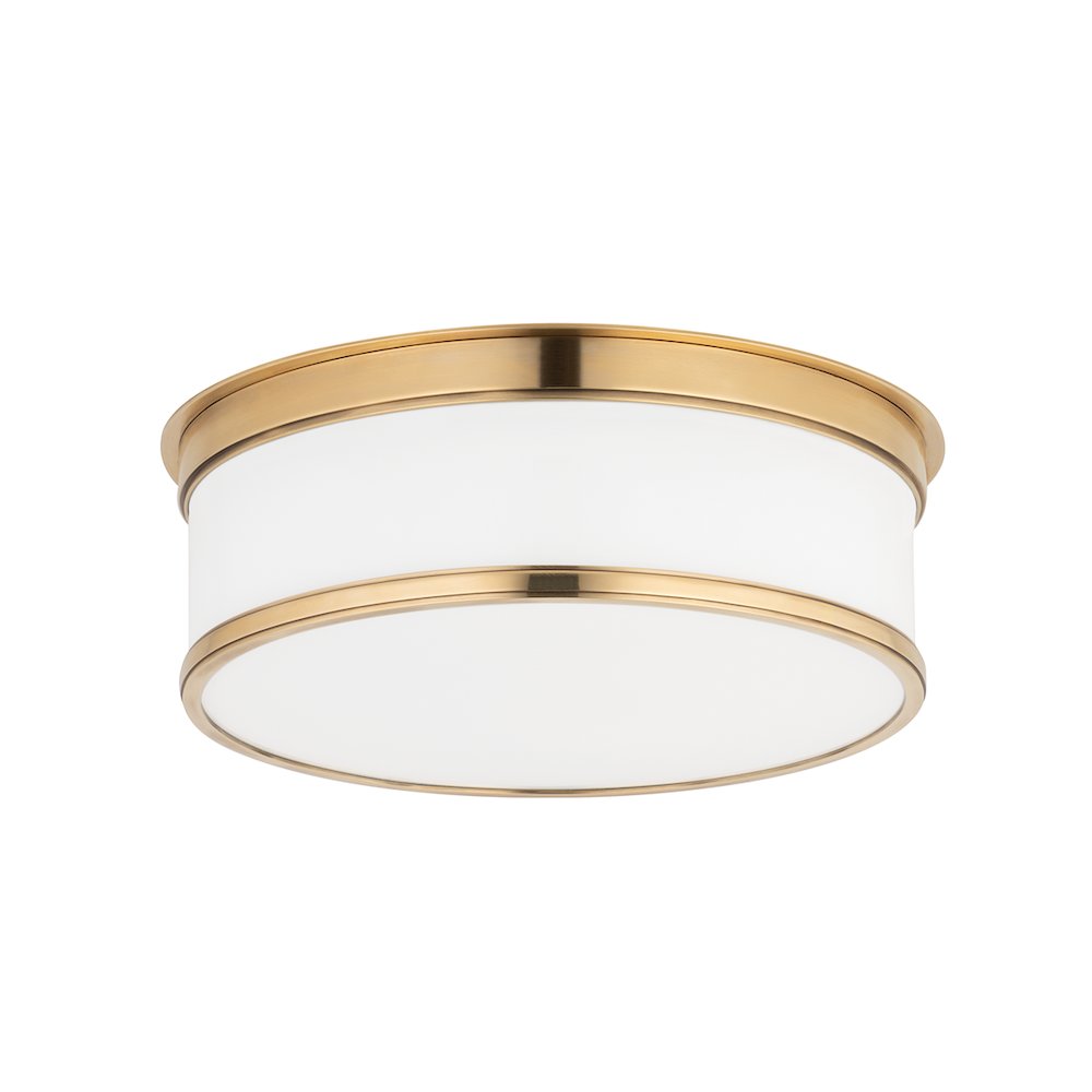 Geneva Flush Mount, Aged Brass. Picture 1