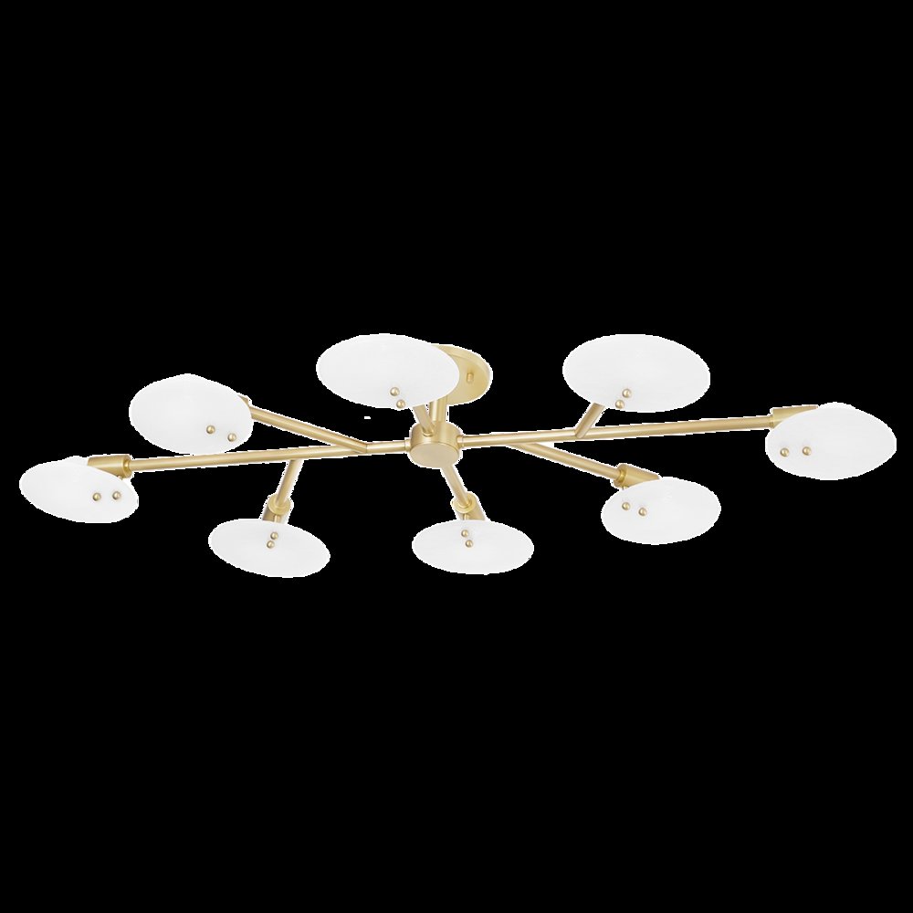 Giselle Semi Flush, Aged Brass. Picture 1