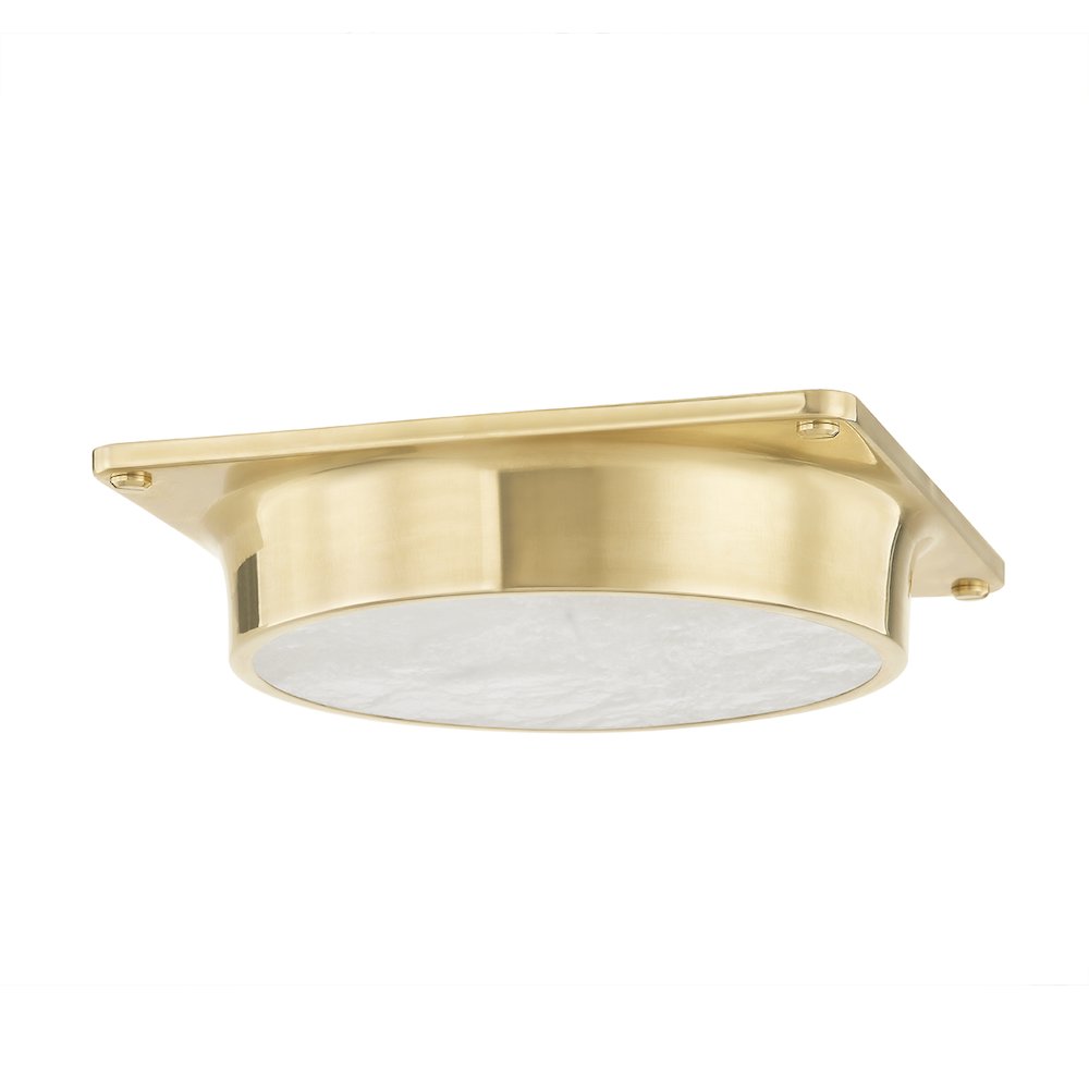 Greenwich Flush Mount, Aged Brass. Picture 1