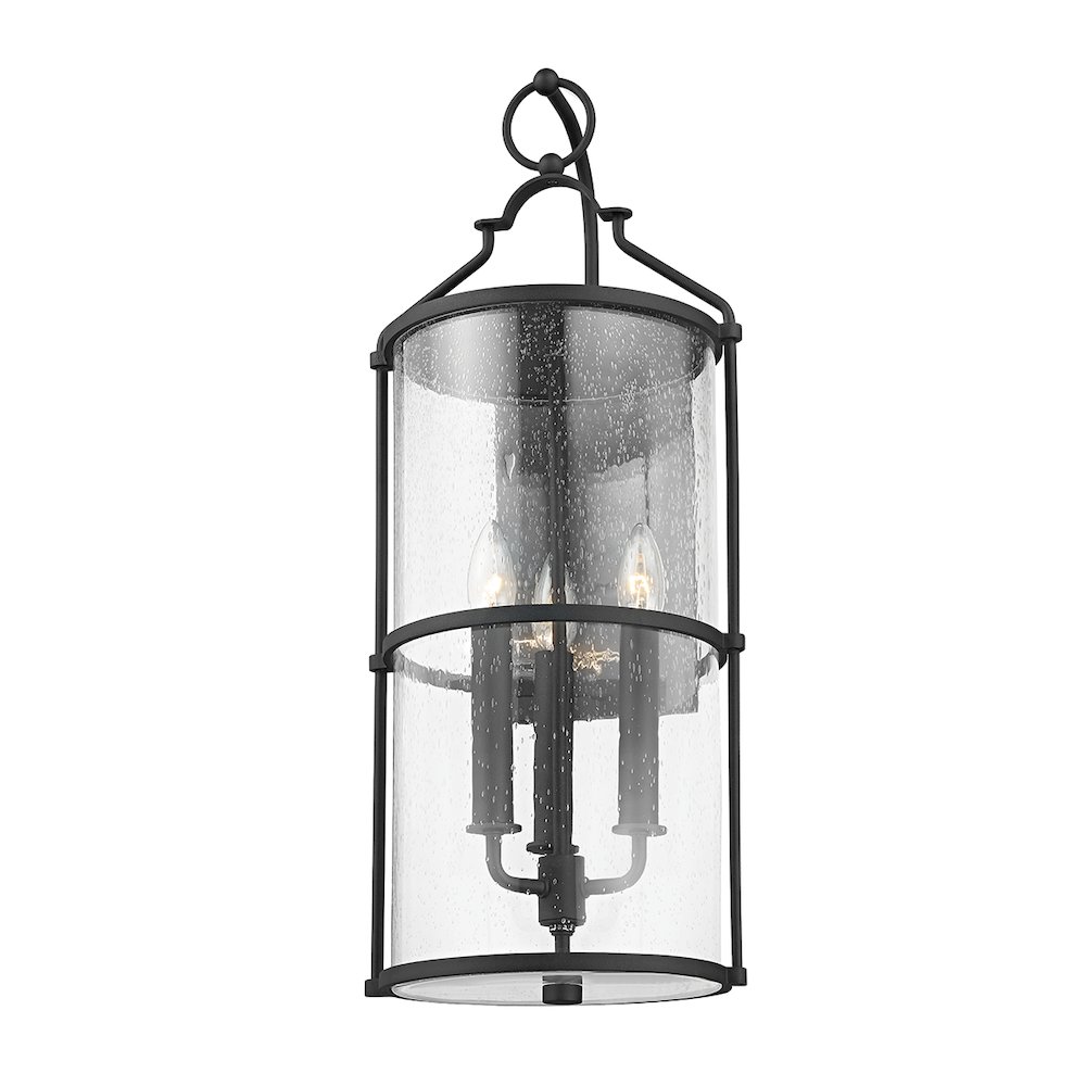 Burbank Exterior Wall Sconce, Texture Black. Picture 1