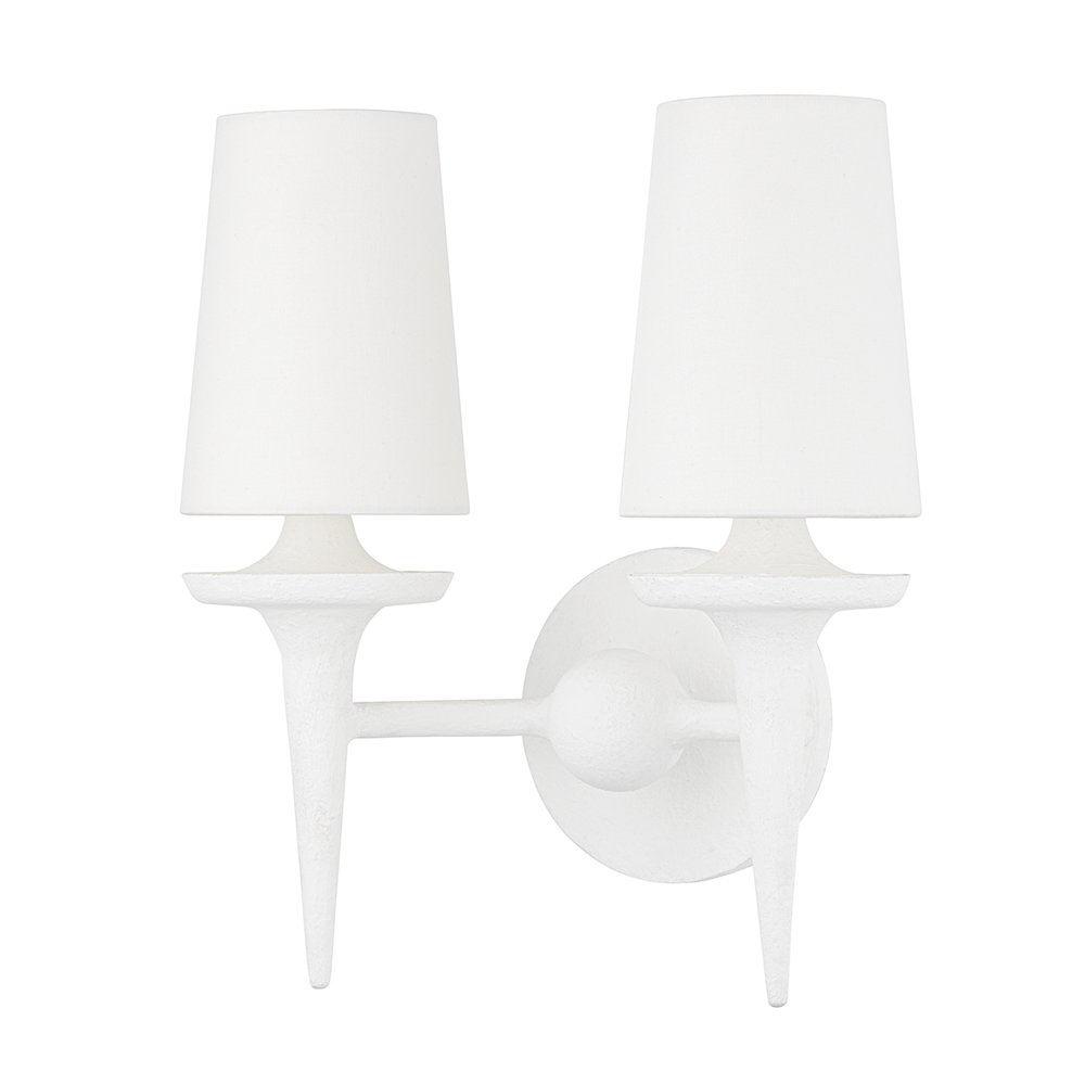 Torch Wall Sconce, White Plaster. Picture 1