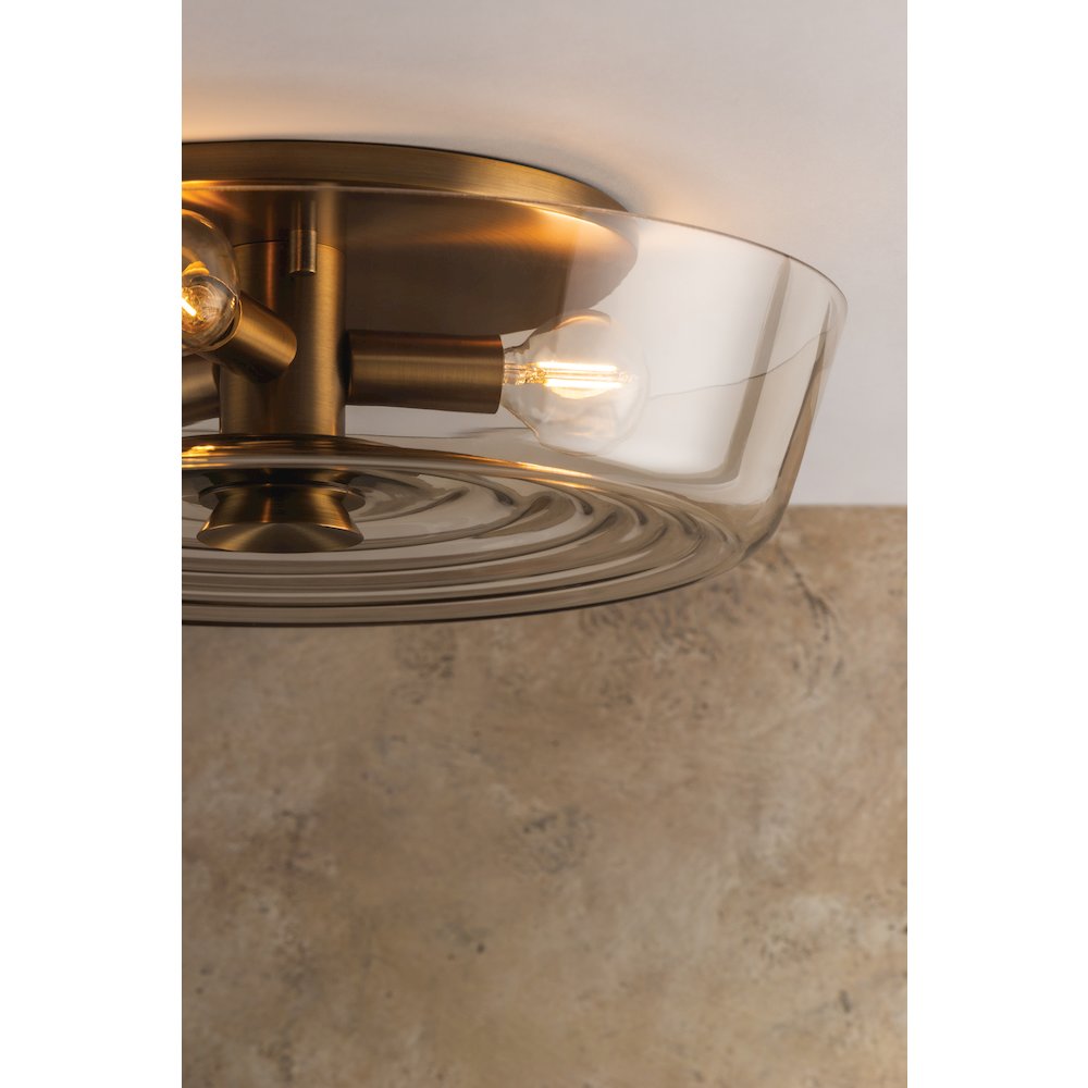 Theodore Flush Mount, Patina Brass. Picture 4