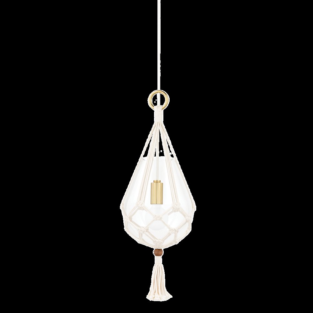 Tessa Pendant, Aged Brass. Picture 1