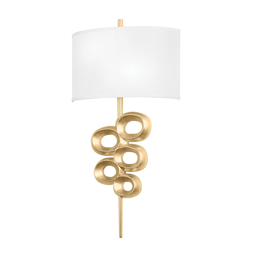 Tourmaline Wall Sconce, Vintage Gold Leaf. Picture 1