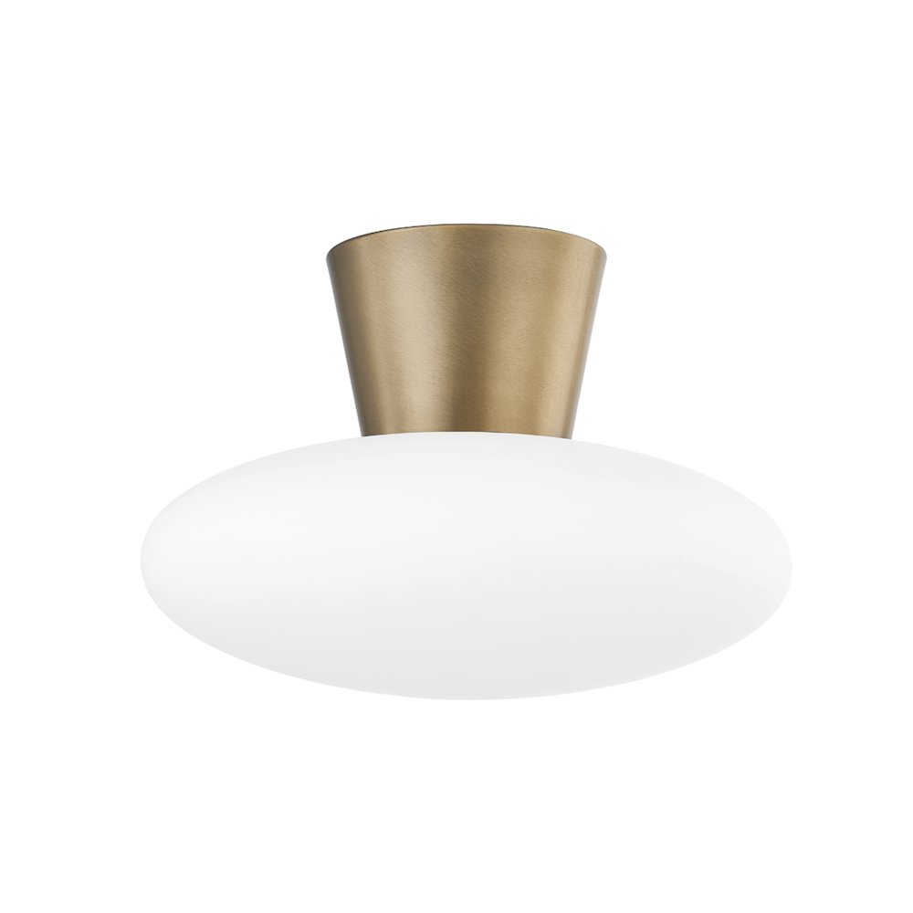 Brody Flush Mount, Patina Brass. Picture 1