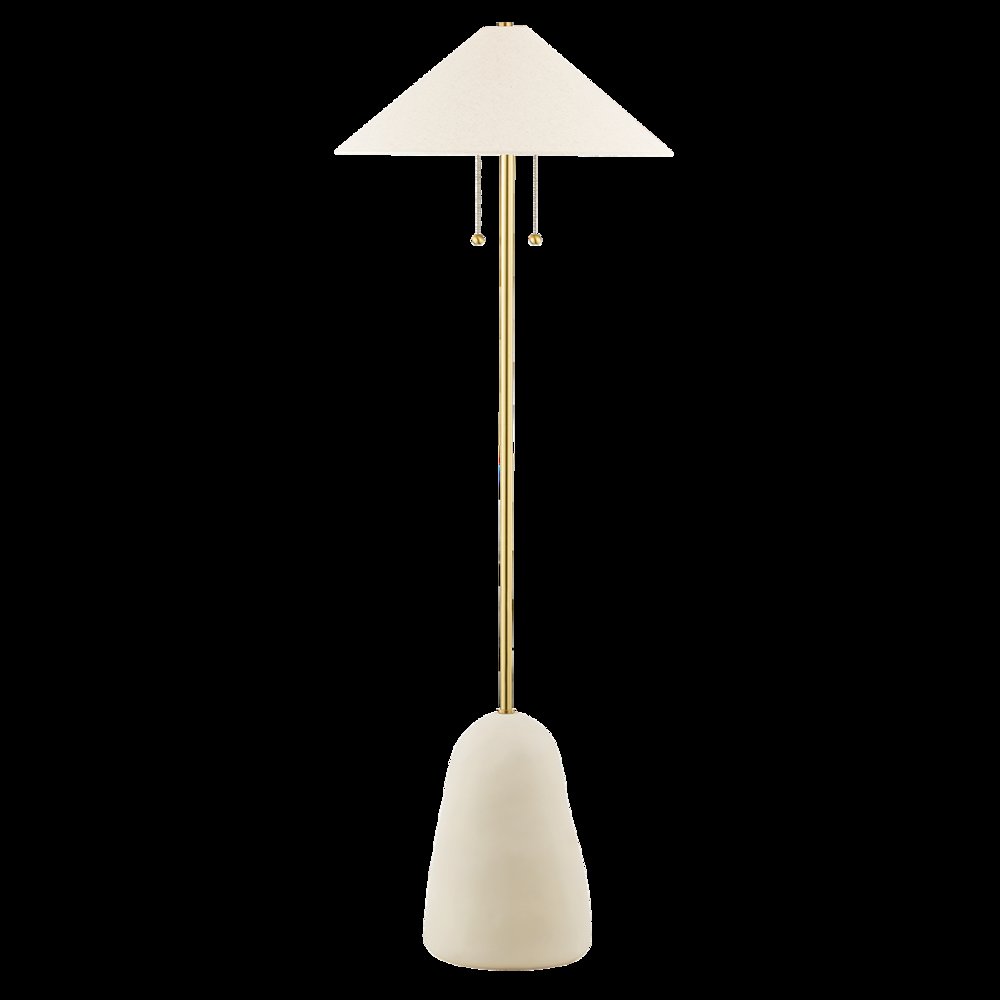 Maia Floor Lamp, Aged Brass. Picture 1