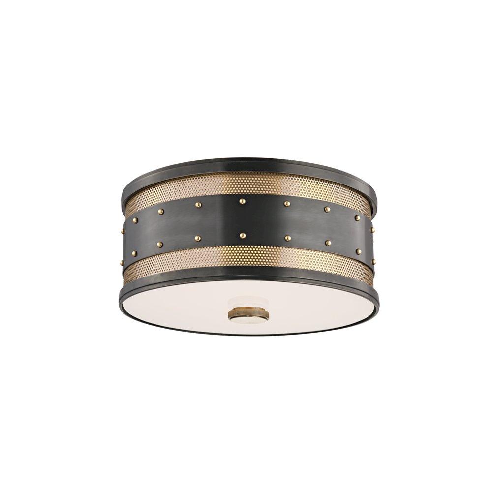 Gaines Flush Mount, Aged Brass, Old Bronze. Picture 1