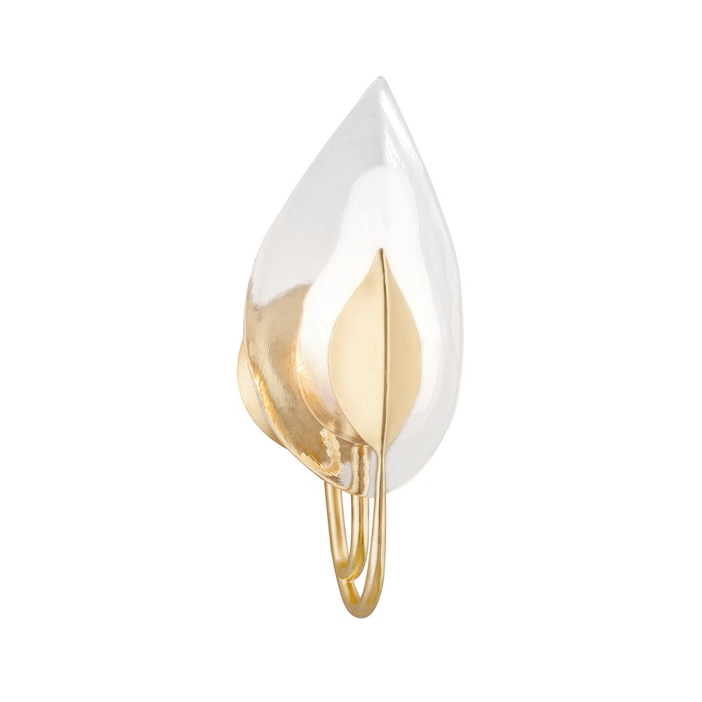 Blossom Wall Sconce, Gold Leaf. Picture 1