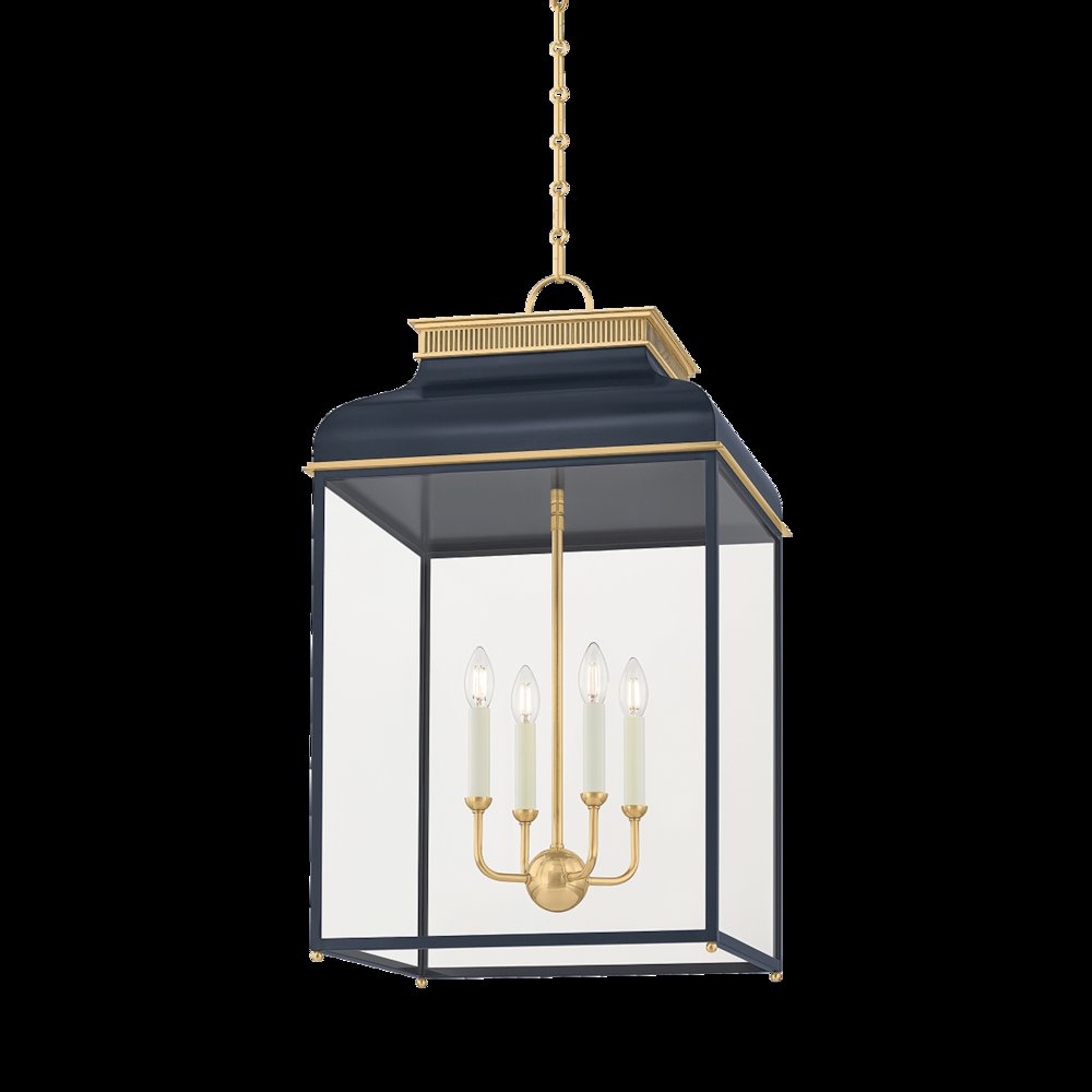 Houghton Lantern, Aged Brass. Picture 1