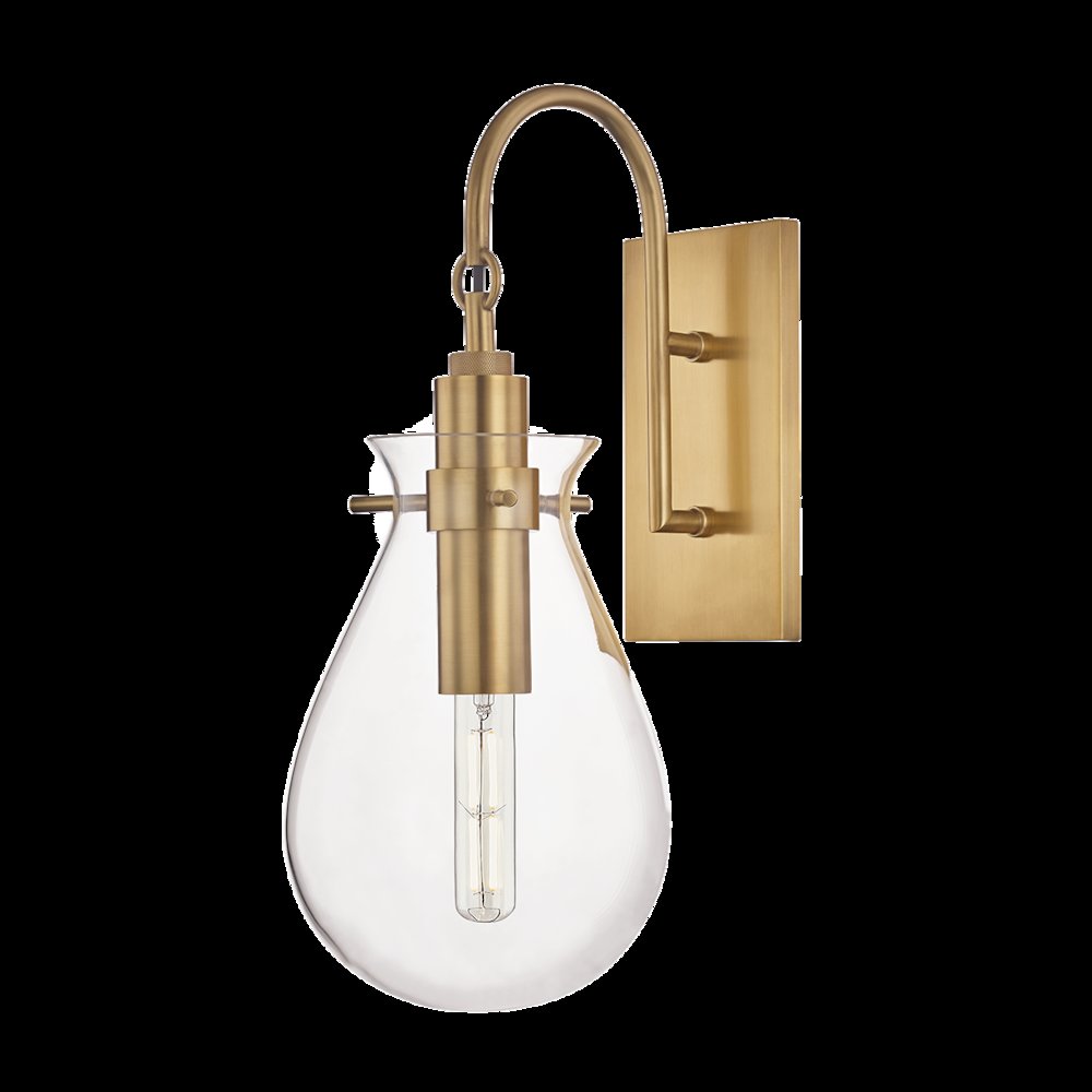 Ivy Wall Sconce, Aged Brass. Picture 1