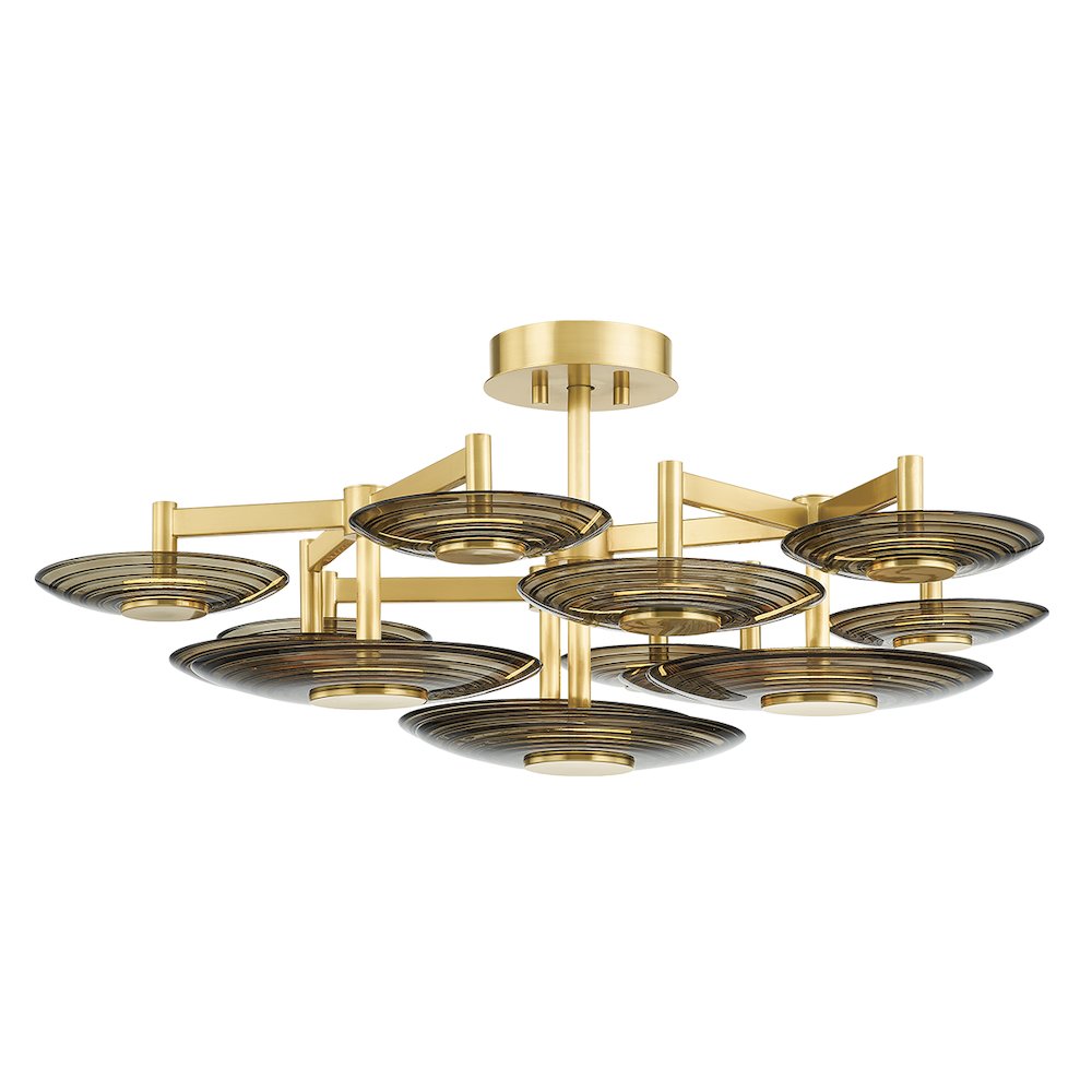 Griston Semi Flush, Aged Brass. Picture 1
