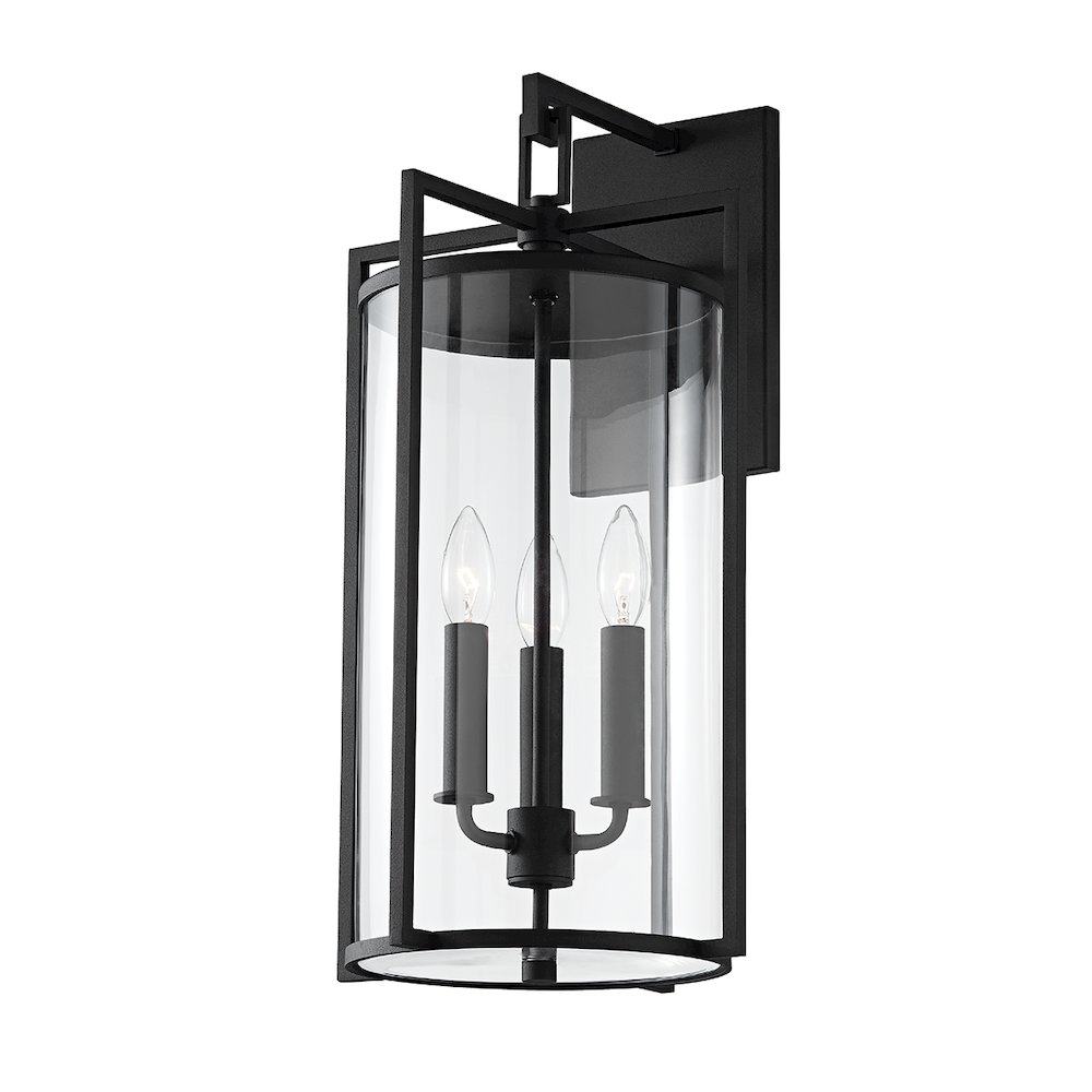Percy Exterior Wall Sconce, Texture Black. Picture 1