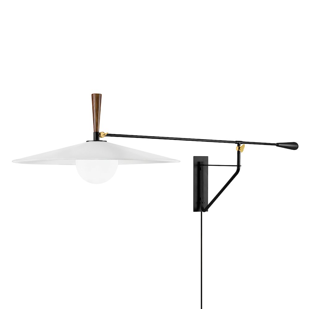 Duarte Plug-In Sconce, Patina Brass. Picture 1