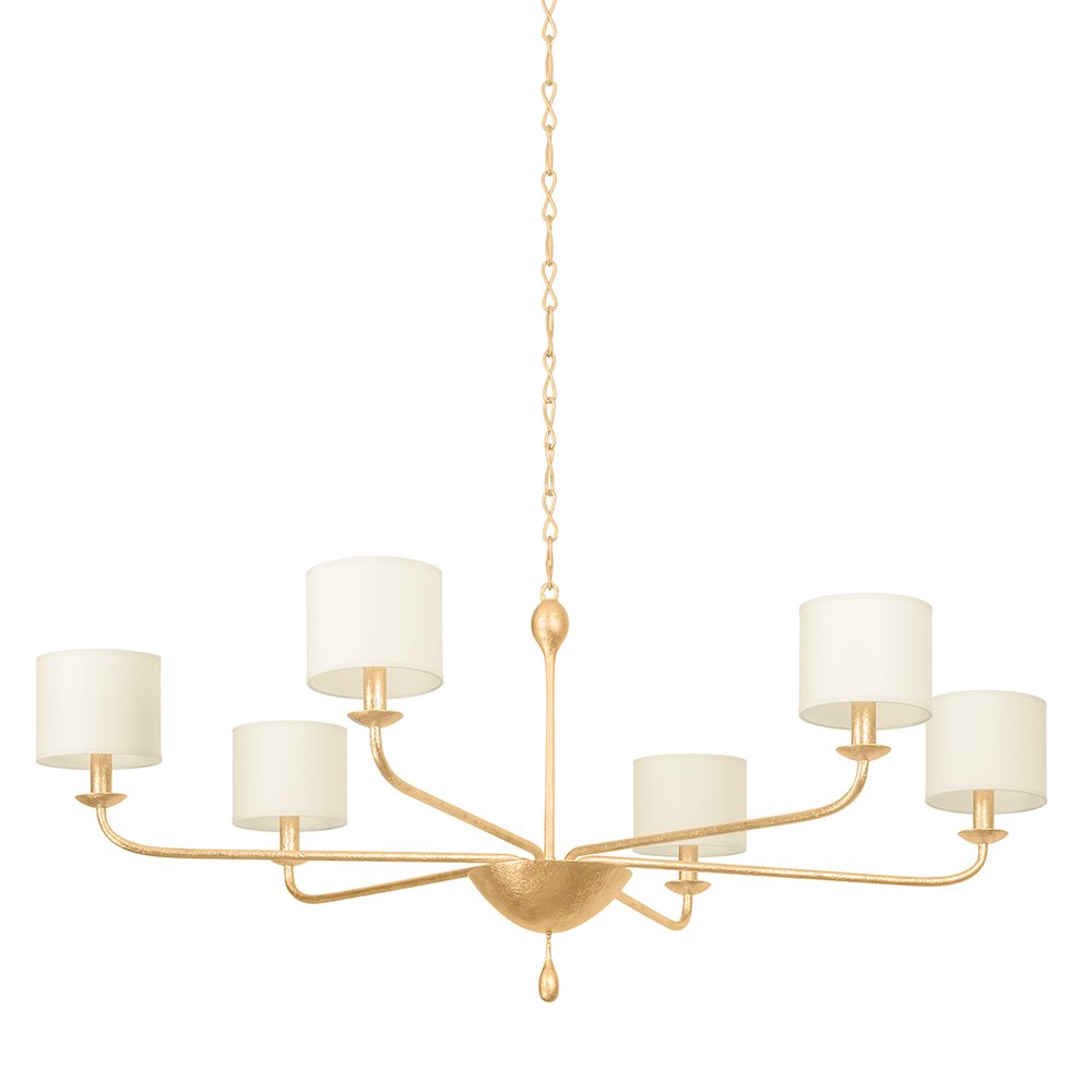 Osmond Chandelier, Vintage Gold Leaf. Picture 1