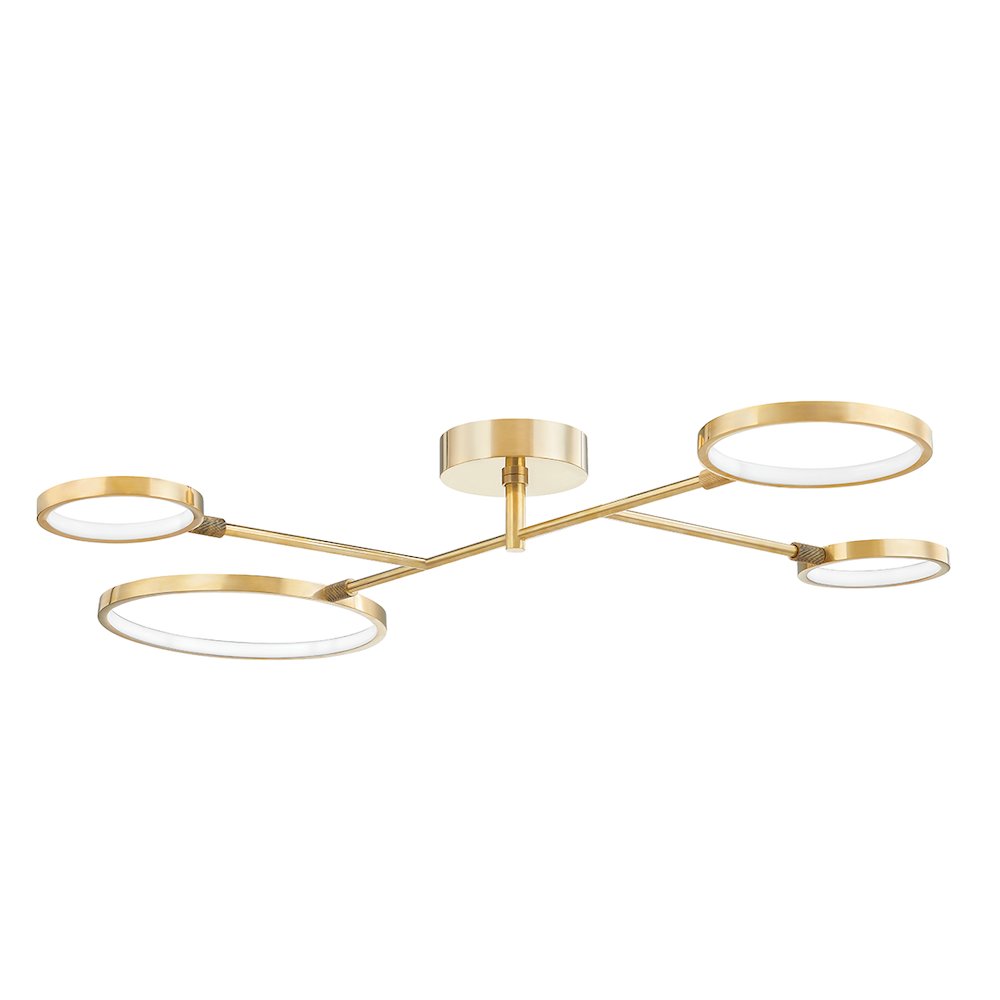 Saturn Semi Flush, Aged Brass. Picture 1
