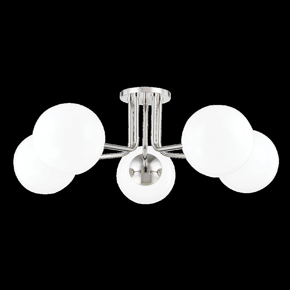 Stella Semi Flush, Polished Nickel. Picture 1