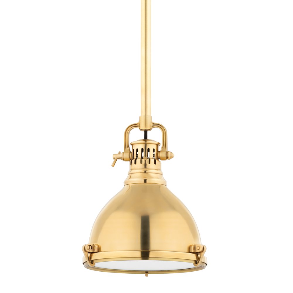 Pelham Pendant, Aged Brass. Picture 1