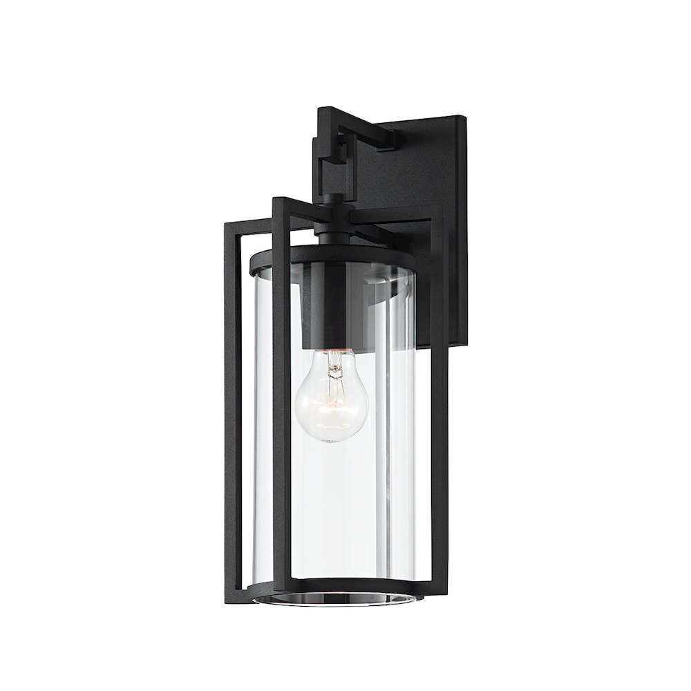 Percy Exterior Wall Sconce, Texture Black. Picture 1