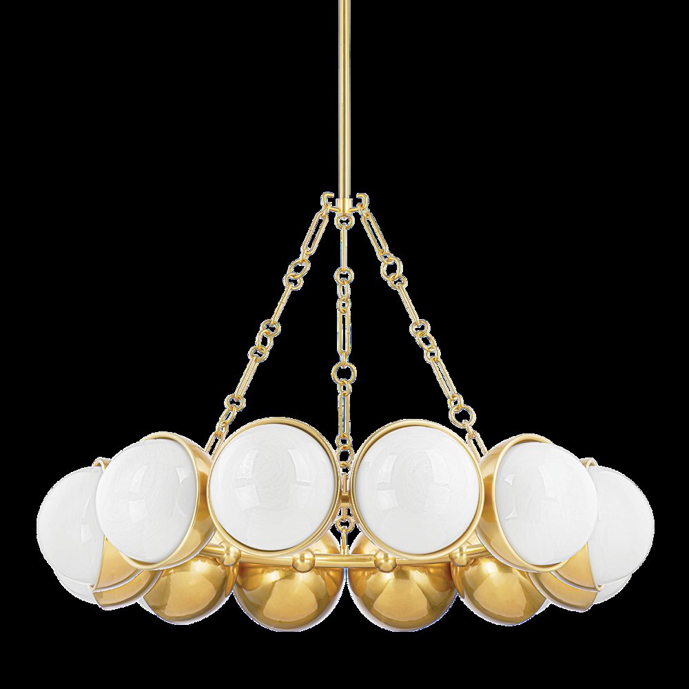 Althea Chandelier, Vintage Polished Brass. Picture 1