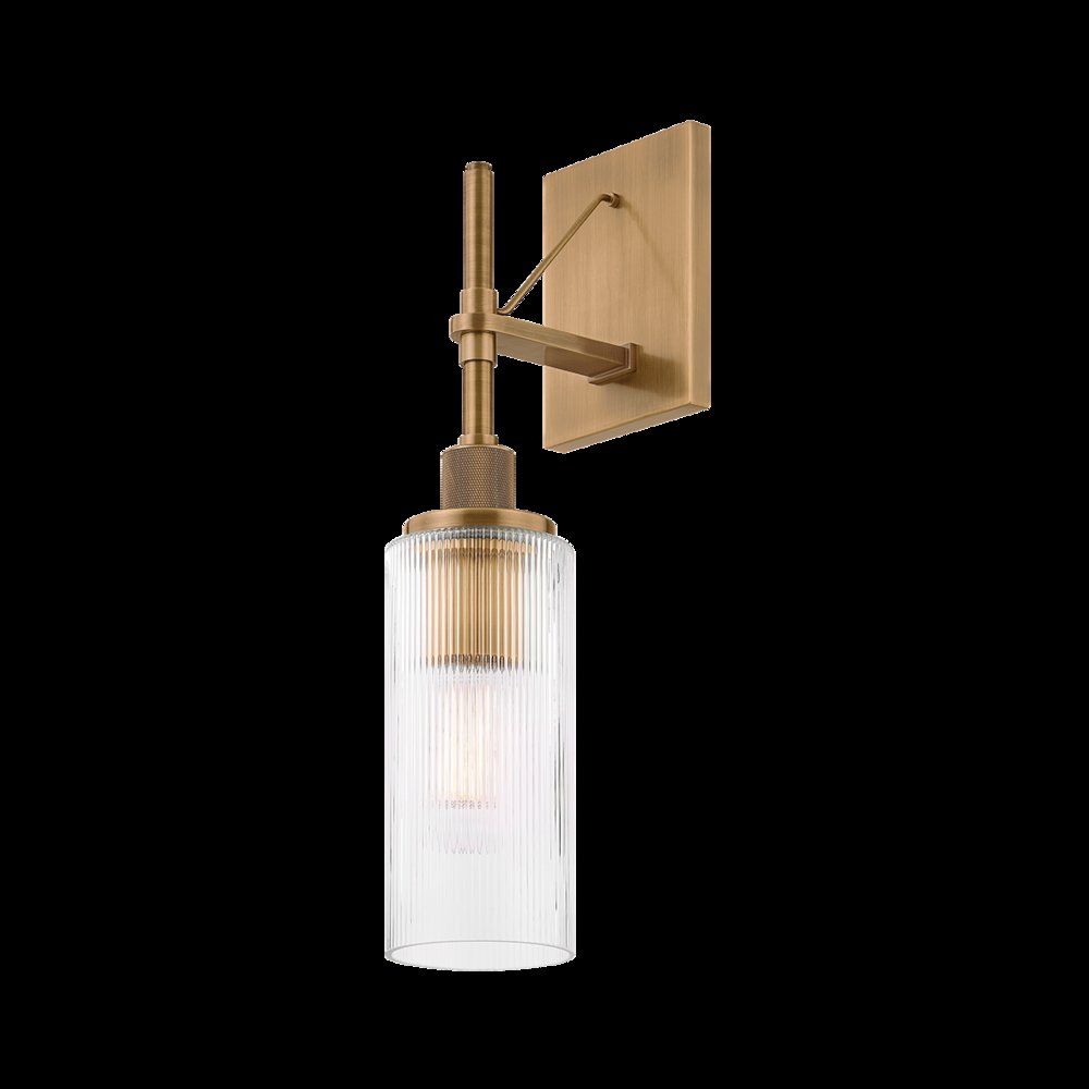 Shenandoah Exterior Wall Sconce, Patina Brass. Picture 1
