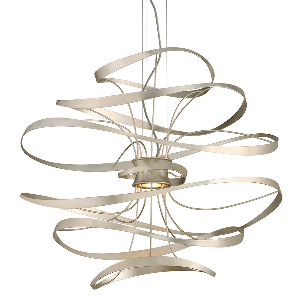 Calligraphy Chandelier, Silver Leaf. Picture 1