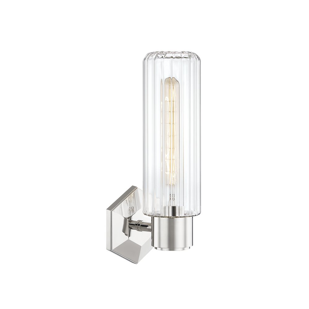 Roebling Wall Sconce, Polished Nickel. Picture 1