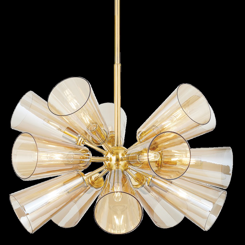 Hartwood Chandelier, Aged Brass. Picture 1