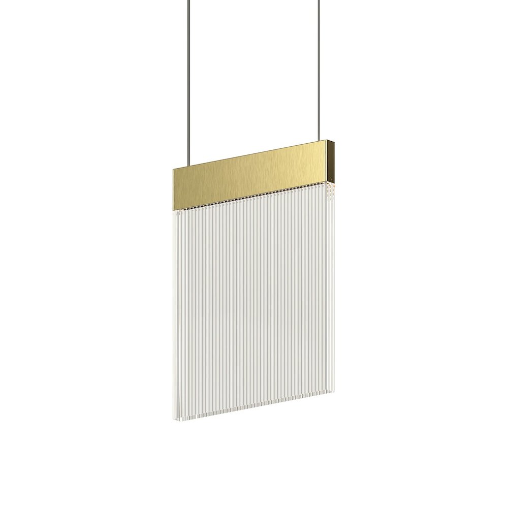 V Panels Pendant, Brass. Picture 1