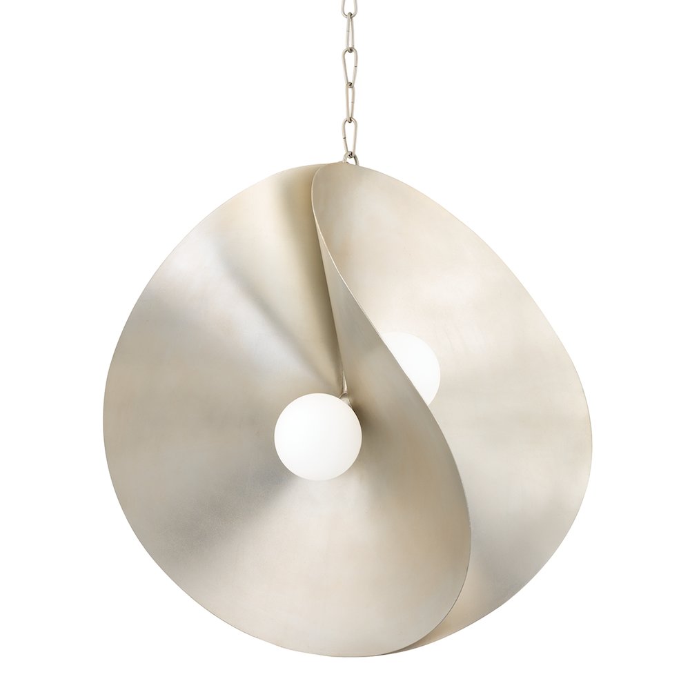 Peony Pendant, Warm Silver Leaf. Picture 1