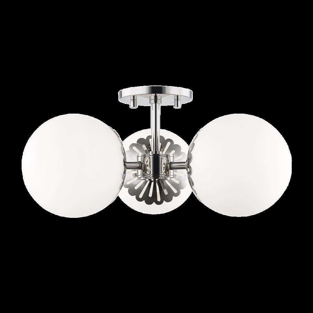Paige Semi Flush, Polished Nickel. Picture 1