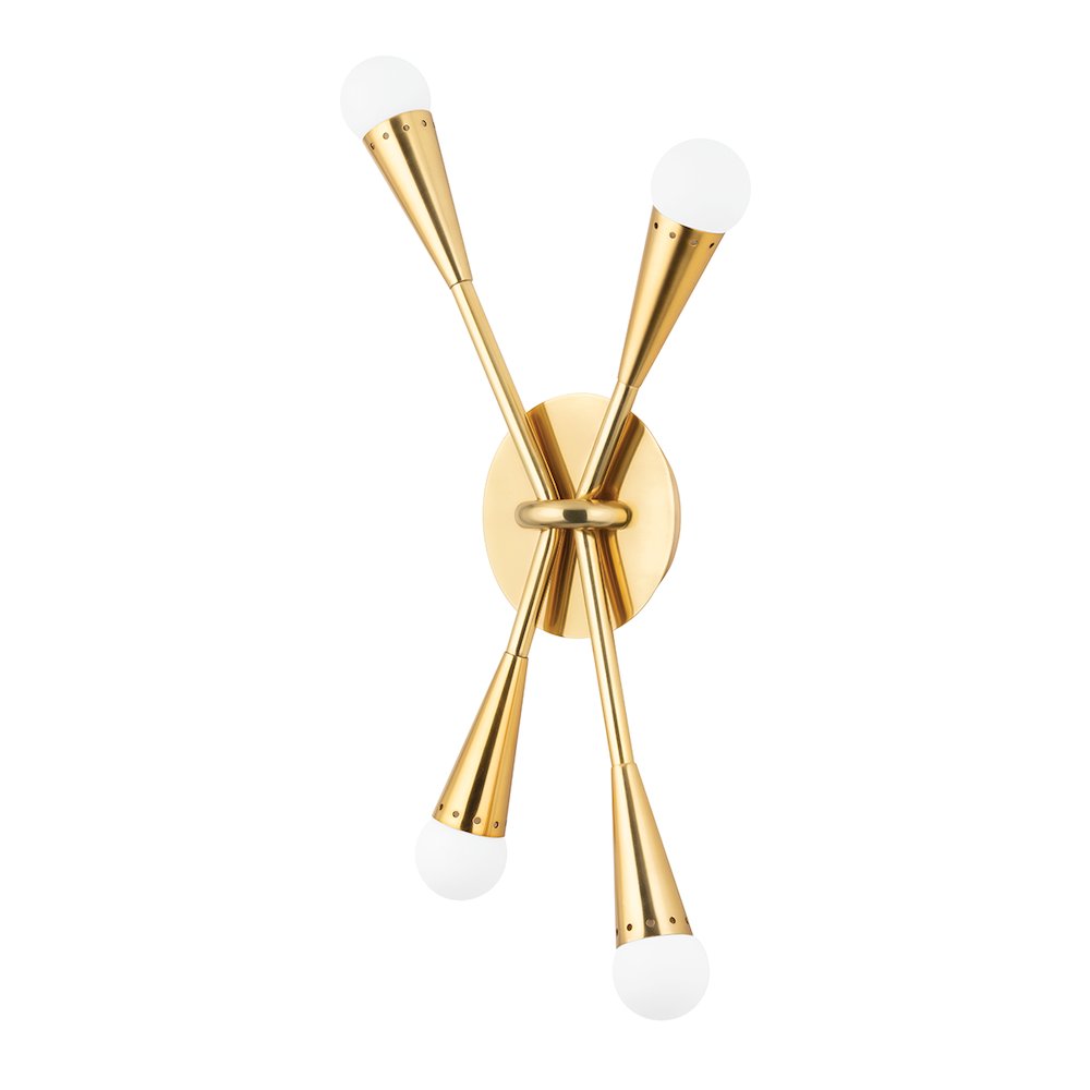 Aries Wall Sconce, Vintage Polished Brass. Picture 1