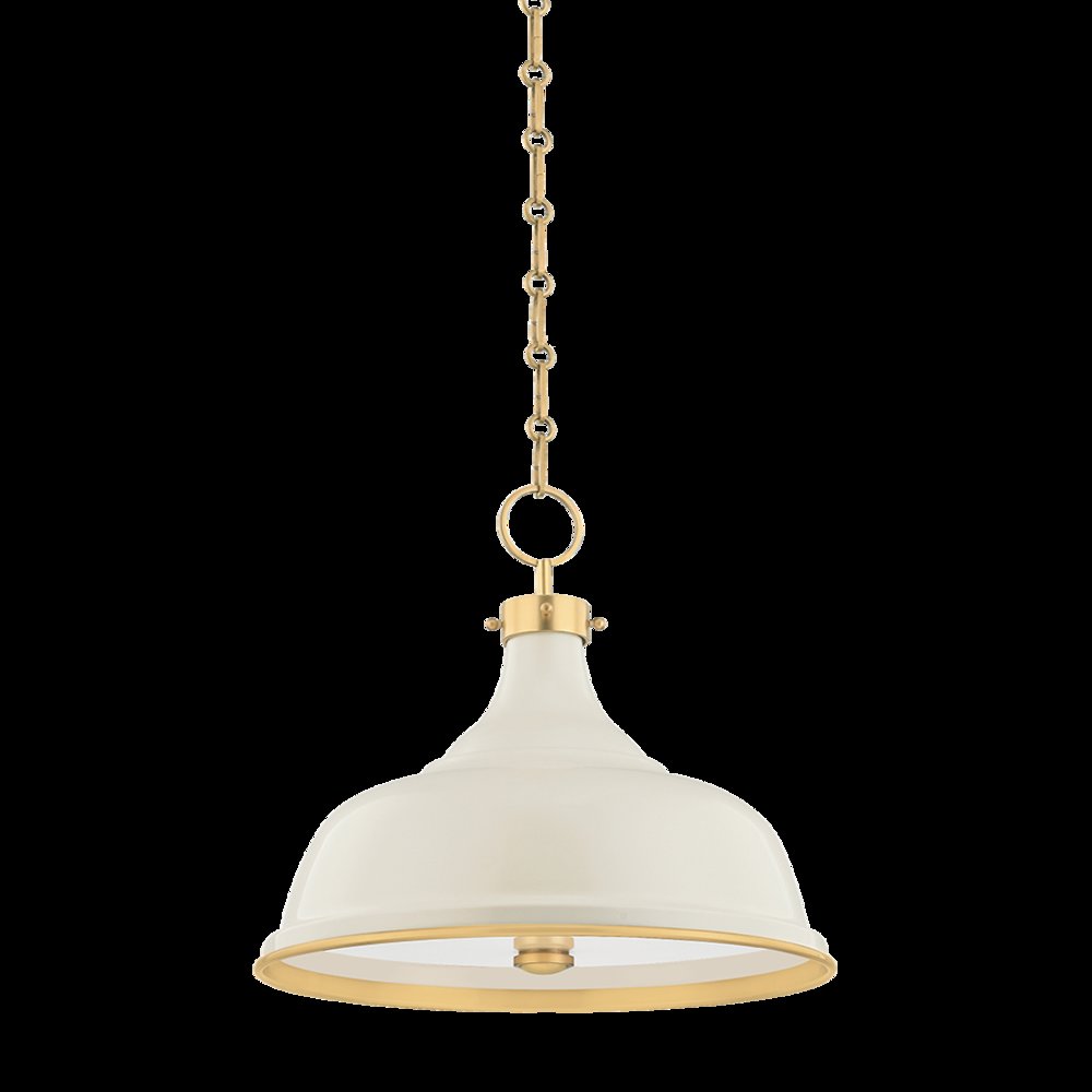 Painted No. 1 Pendant, Aged Brass. Picture 1