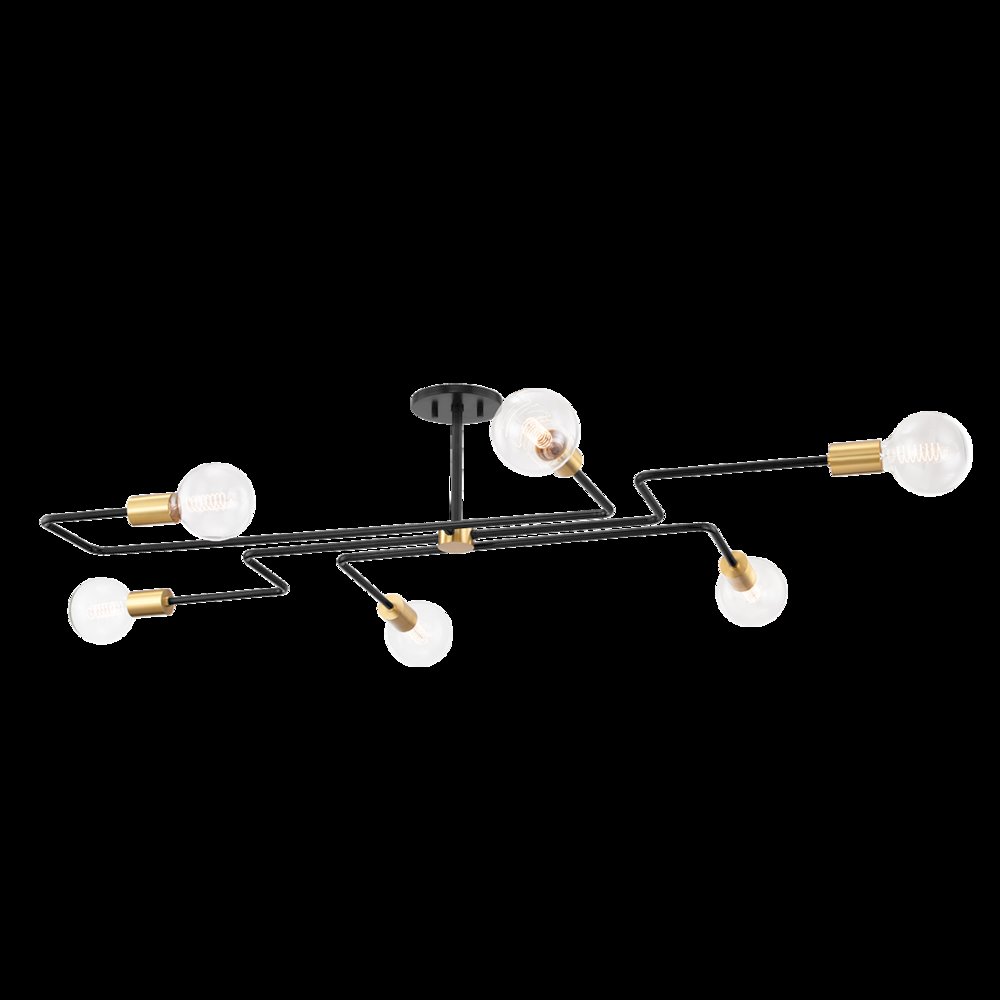 Jena Semi Flush, Aged Brass. Picture 1