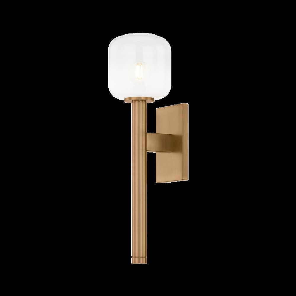 Axton Wall Sconce, Patina Brass. Picture 1