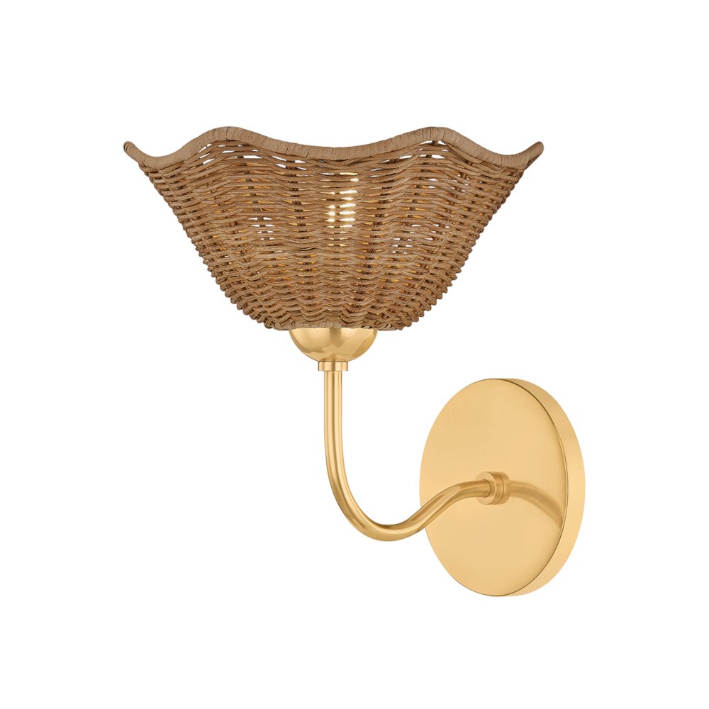 Kehlani Wall Sconce, Aged Brass. Picture 1