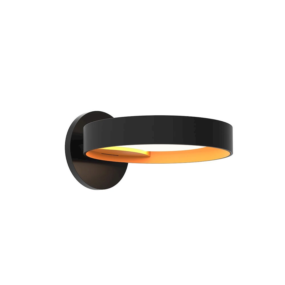 Light Guide Ring Wall Sconce, Satin Black. Picture 1
