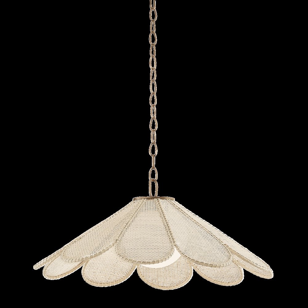 Petal Pendant, Patina Brass. Picture 1