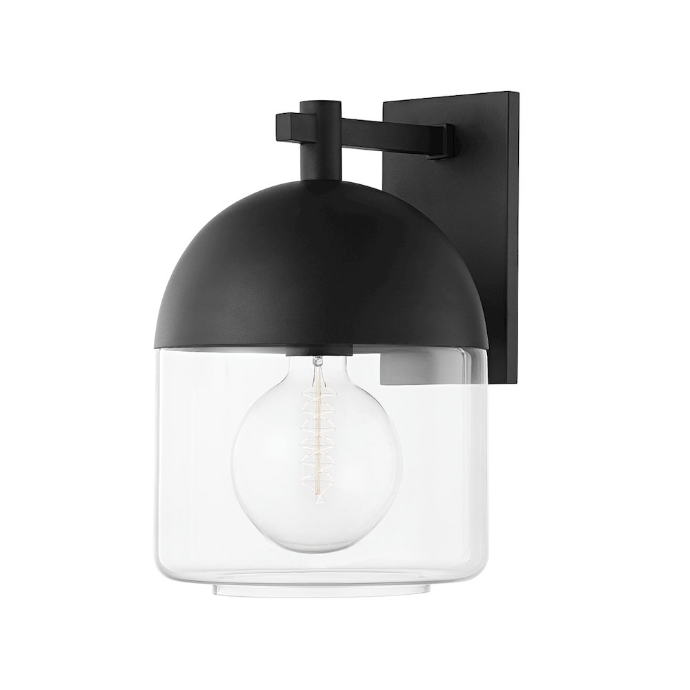 Zephyr Exterior Wall Sconce, Texture Black. Picture 1