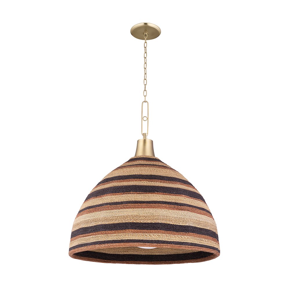 Lido Beach Chandelier, Aged Brass. Picture 1